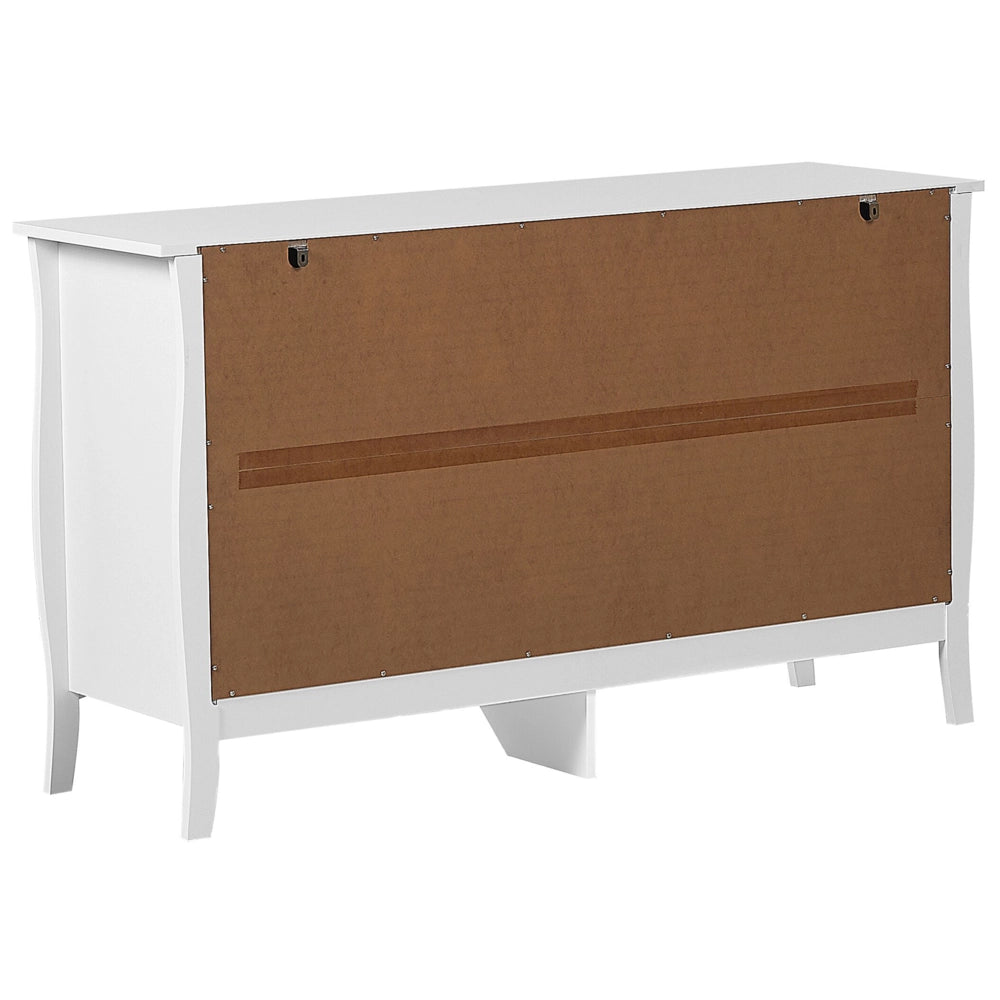 Cassettiera credenza bianca con 6 cassetti 75 x 130 cm soggiorno camera da letto ingresso armadio moderno stile francese