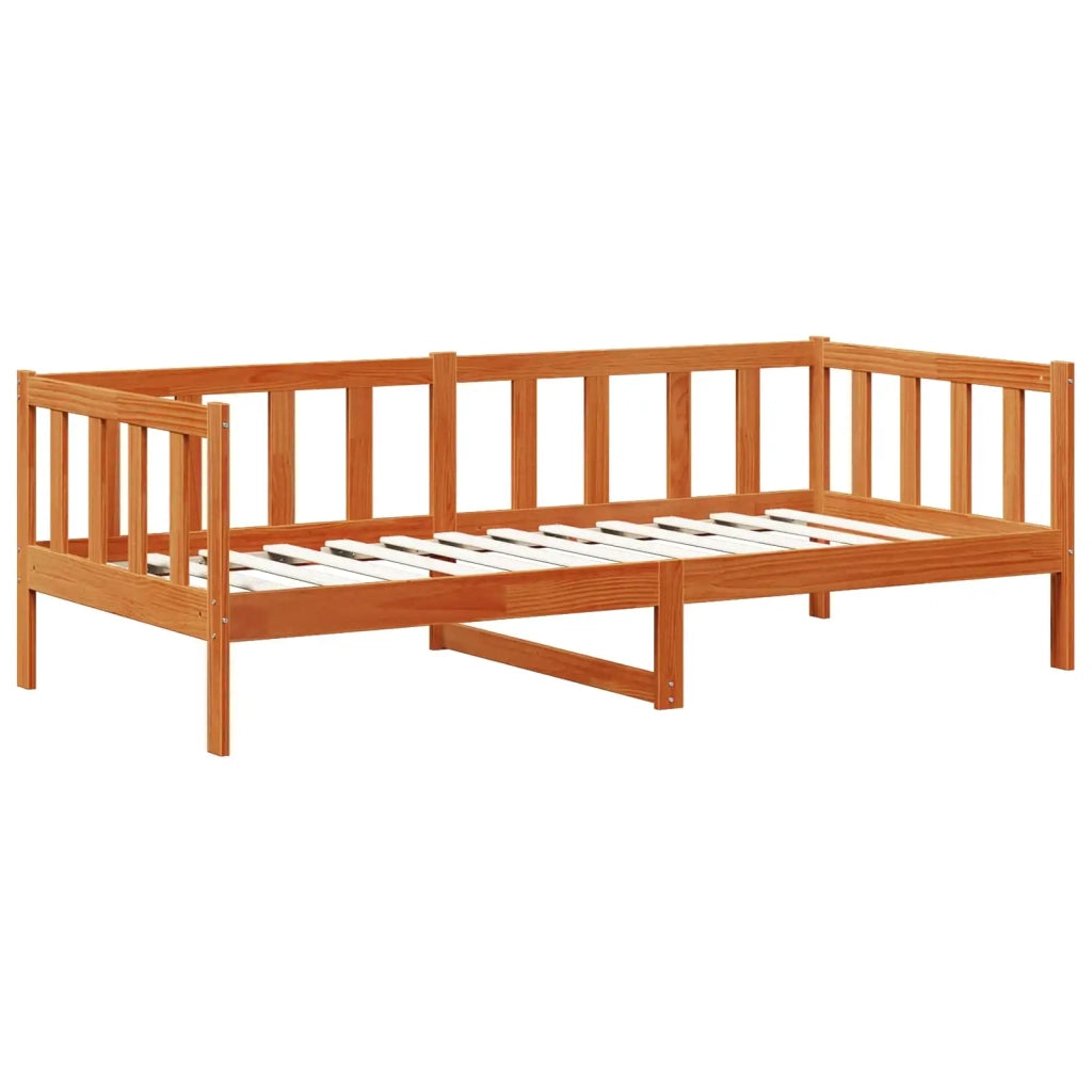 Daybed con testiera 3 pcs Marrone cerato Legno di Pino Massello