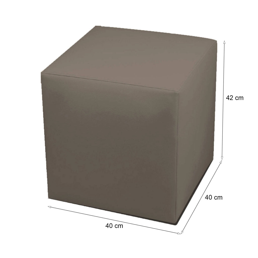 Pouf Accumoli, Poltrona multiuso, Poltroncina sacco, Pouf poggiapiedi, Made in Italy, 40x40 h42 cm, Tortora