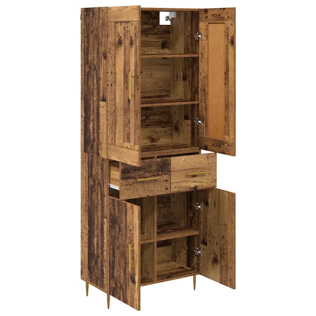 Credenza | Madia | Buffet da pranzo | Armadio da pranzo Legno vecchio 69,5 x 34 x 180 cm Legno multistrato