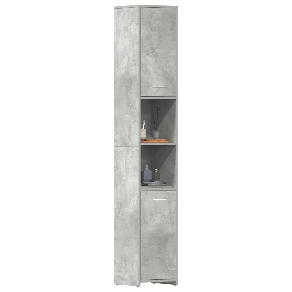 Armadio da Bagno Grigio Cemento 30x30x183,5 cm in Truciolato cod mxl 8069