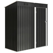 Capanno da Giardino 163x90x179 cm Porta Chiudibile con Prese d'Aria in Metallo Grigio Scuro