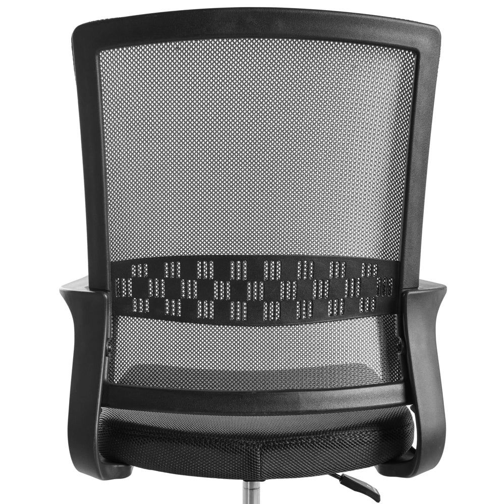 Sedia da ufficio in tessuto a rete nero imbottitura regolabile in altezza girevole da scrivania per computer per ufficio domestico