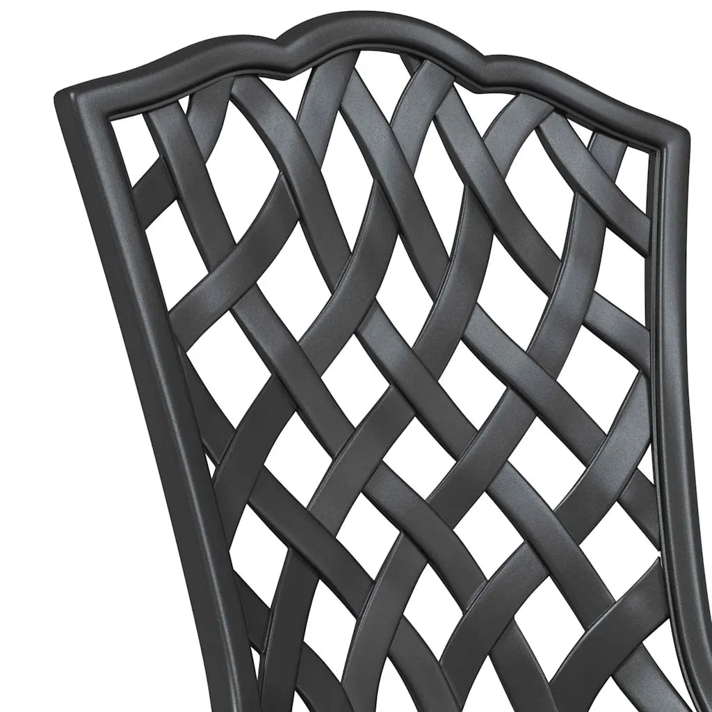 Sedia da Giardino 2 pcs Nero 39 x 40 x 87cm Alluminio 42002395