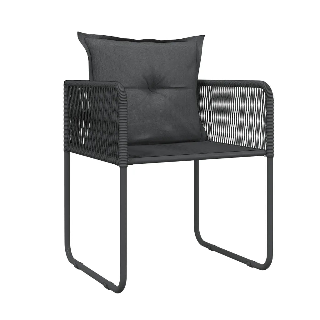 Set Mobili da Pranzo per Giardino 7 pz Nero cod mxl 42241