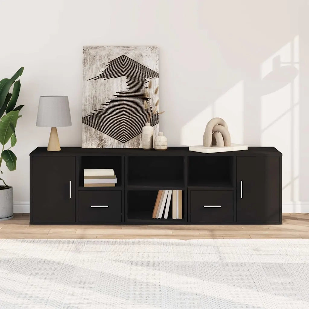vidaXL Mobile Angolare Nero 160x40x45 cm in Truciolato