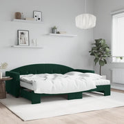 Divano Letto Estraibile Materassi Verde Scuro 80x200 Velluto 3197320