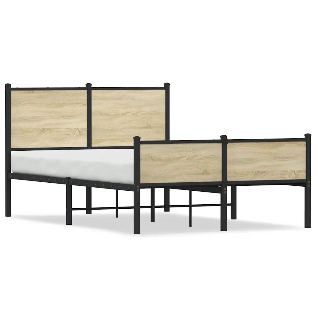 Giroletto senza Materasso in Metallo-Struttura Letto Rovere Sonoma 120x190 cm 419372