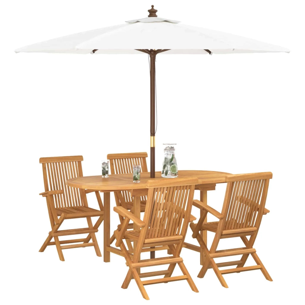 Set da Pranzo per Giardino 5 pcs Marrone Legno di teak solido 3157130