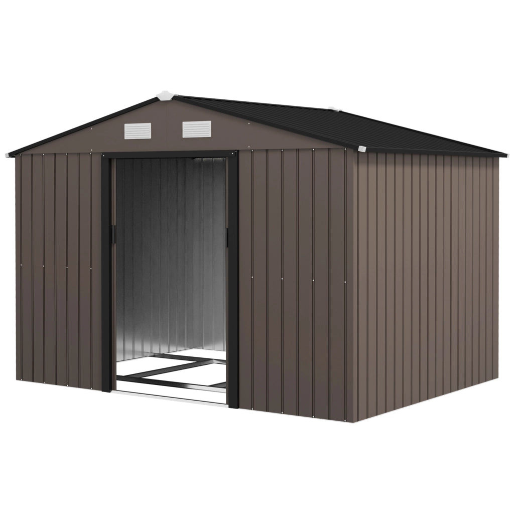 Casetta da giardino 5,4 m2 ¨C Xylo ¨C acciaio galvanisato marrone 277x195x192 cm