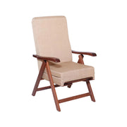 POLTRONA LOSANGELES NOCE BEIGE IN FAGGIO CON IMBOTTITURA POGGIATA SU CINGHIE SCHIENALE REGOLABILE 4 POSIZIONI CON POGGIAPIEDI A SCOMPARSA OKX