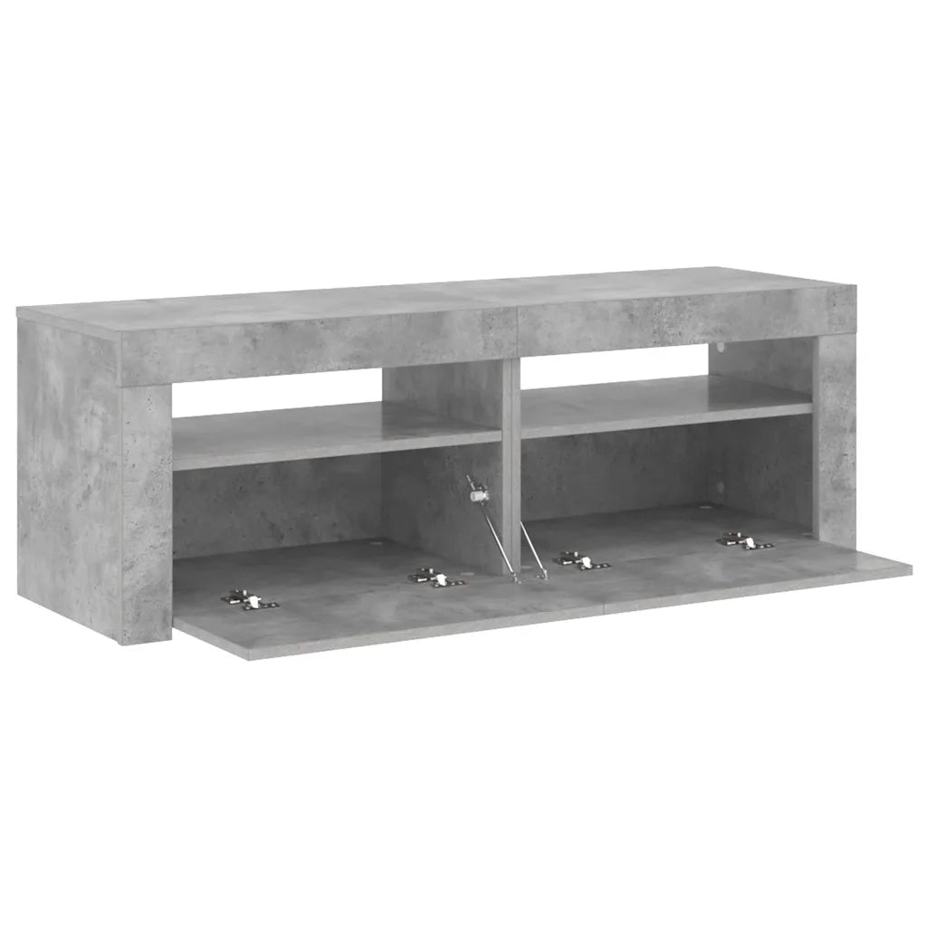 Mobile Porta TV con Luci LED Grigio Cemento 120x35x40 cm 804359