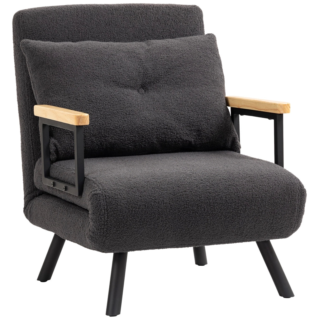Letto imbottito convertibile 4 in 1 con cuscino ¨C zephmum ¨C grigio 63x73x81 cm