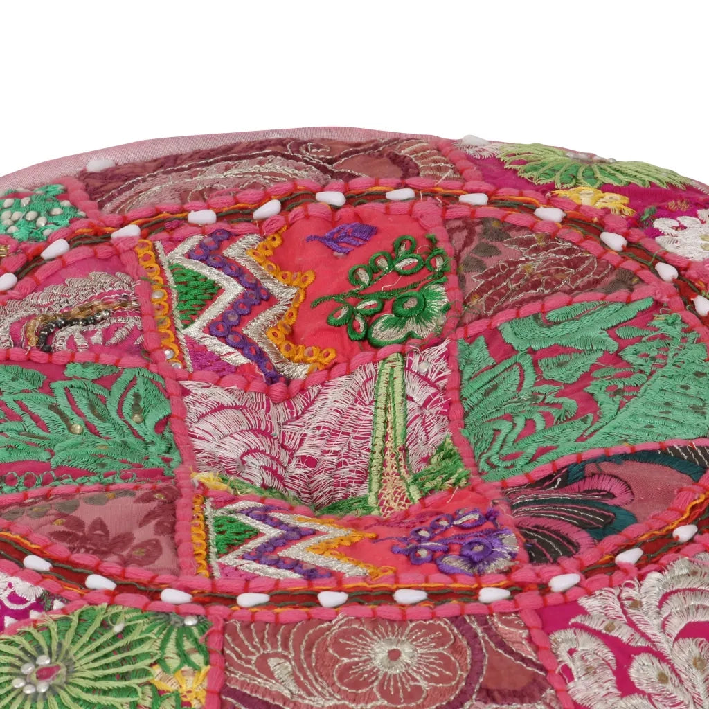 Pouf Patchwork Rotondo Fatto a Mano in Cotone 40x20 cm Rosacod mxl 82251