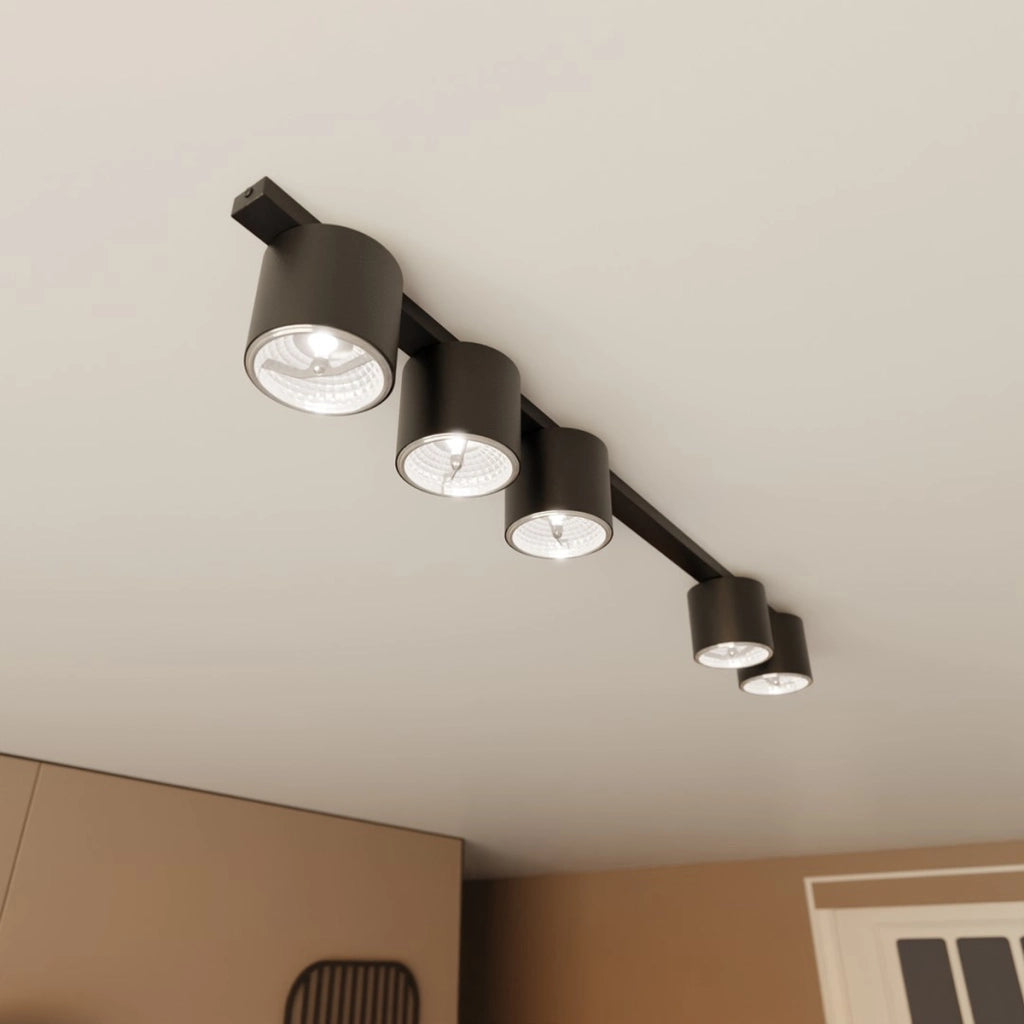 Faretto da soffitto Nano in acciaio nero
