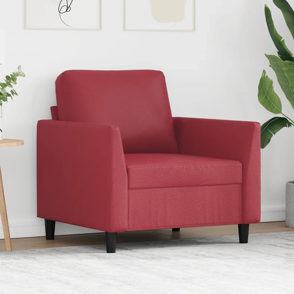 Poltrona | Sedia Relax Rosso Vino 60 cm in Similpelle