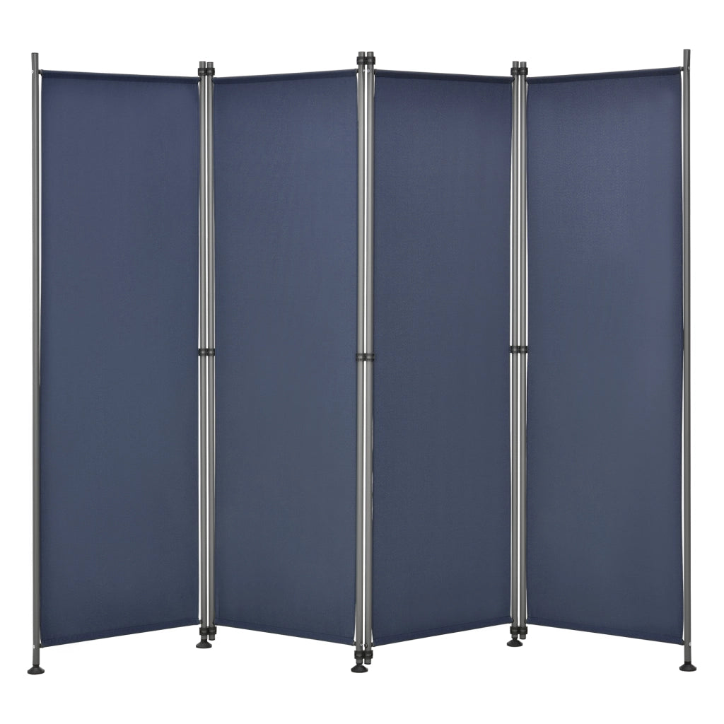 Paravento Modica a 4 Pannelli Parete Divisorio con Struttura Pieghevole (AxL) 170x215 cm - Blu Scuro pro.tec