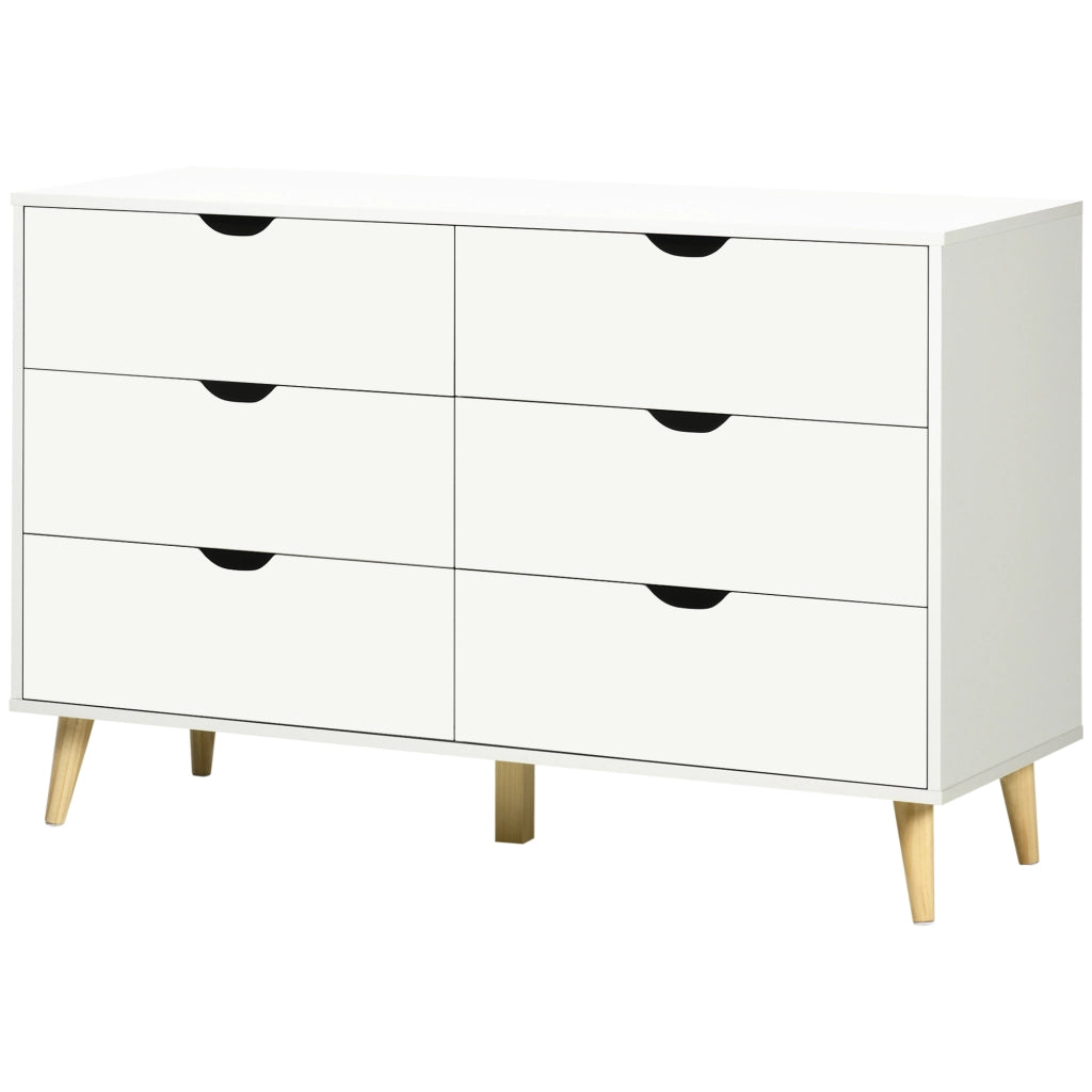 Cassettiera Moderna con 6 Cassetti ¨C zephmum ¨C Bianco 120x40x76 cm