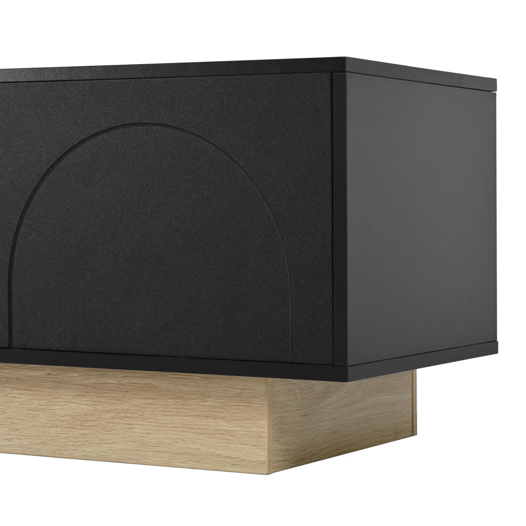 Mobile TV con 4 ante e apertura a pressione - per soggiorno - 175x40x41.5 cm - nero