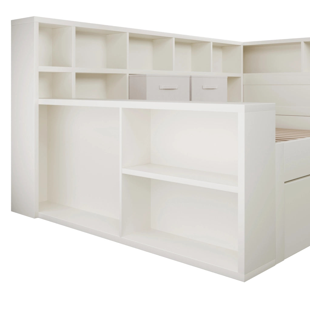 Letto 140x200 con letto estraibile, 8 vani e USB/Type-C