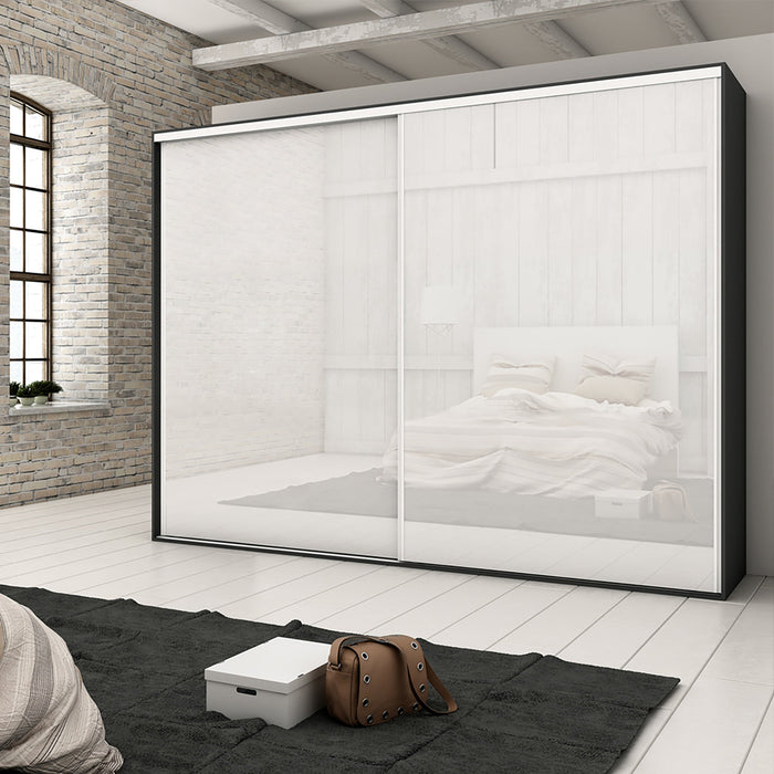 Sistema a Scorrimento Inferiore per Armadio 2 Ante 18 mm con Chiusura Soft Emuca