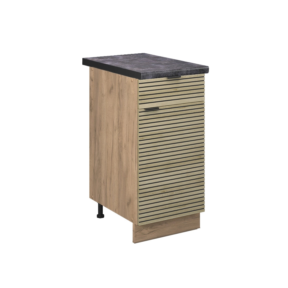 Mobiletto base per cucina Fame-Line Pannello in quercia/Rovere dorato 40 cm, PL Antracite Vicco