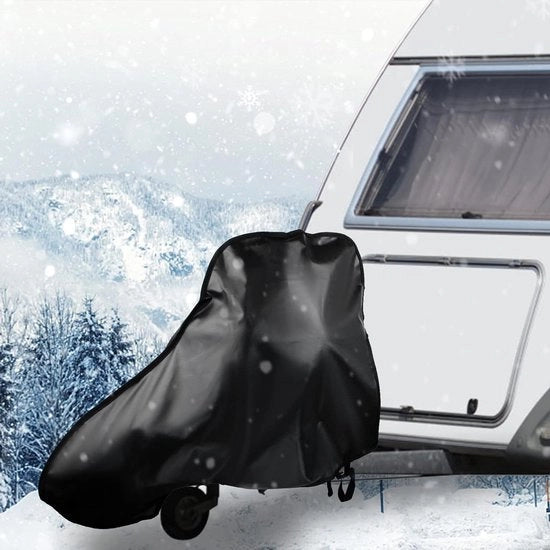 Dispositivo di protezione idrorepellente universale in versione grande per applicazione anti-slingerkoppeling - accessori per caravan con chiusura di cavo di rimorchio.