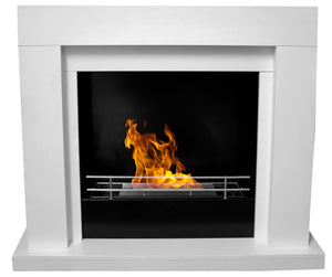 Camino a Bioetanolo da Pavimento 100x30x88 cm Karlsen Udine Bianco