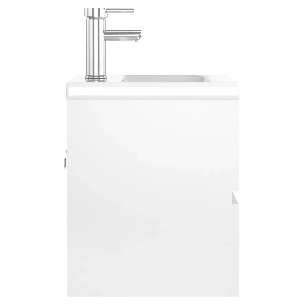 Mobile con Lavabo Integrato Bianco in Legno Multistrato 3071621