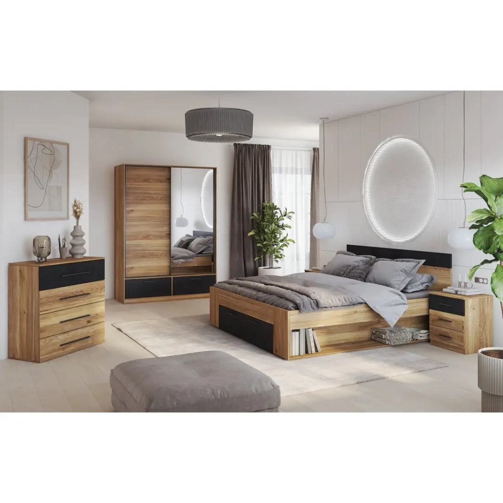 Armadio EOS 2 porte scorrevoli con specchio e chiusura silenziosa 150 cm