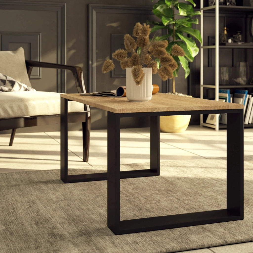 Tavolino da caffè AKORD NOX Sonoma Quercia 92 cm gambe Nere 92x53x45 cm