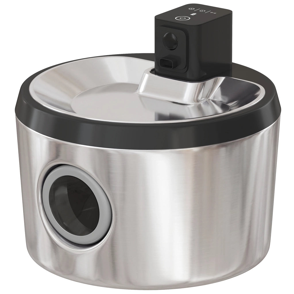 Fontana per Gatti 4L Senza Fili ¨C Minimal ¨C Acciaio Inox LED Argento