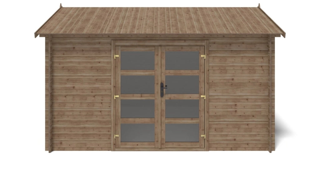 Casetta da giardino in legno - 12m2 - 4x3m - impregnata - 28mm - colore: marrone - DOM677 - ALTANKA