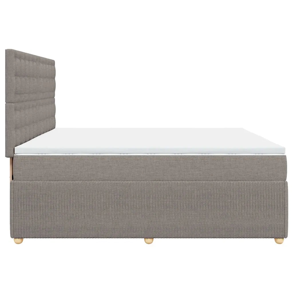 Giroletto a Molle con Materasso Tortora 200x200 cm in Tessuto 3292181