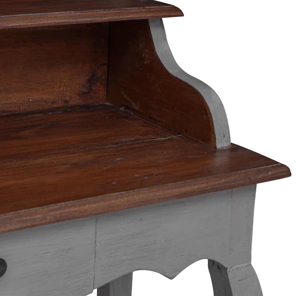 Scrivania in Legno Massello di Mogano 80x40x92 cm 244503