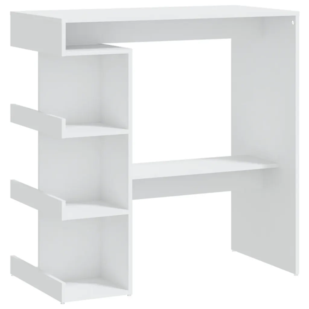Tavolo da Bar con Ripiani Bianco 100x50x101,5 cm in Truciolato 809449