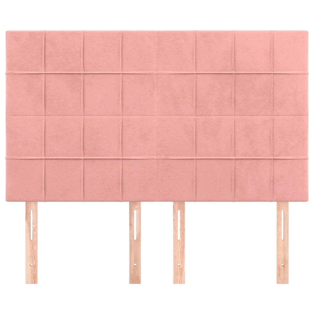 Testiera-Testata-Testiera Decorativa Rosa 144x5x118/128 cm Velluto 526280