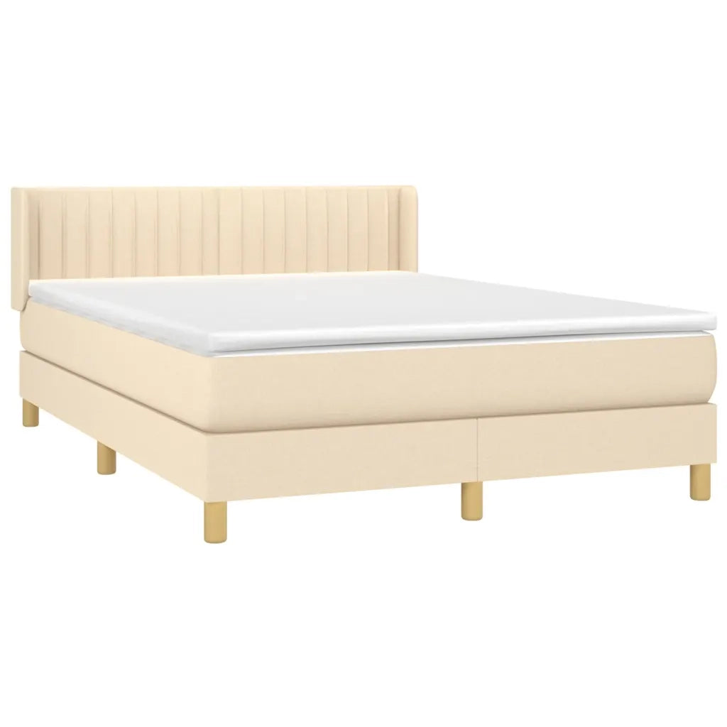 Giroletto a Molle con Materasso Crema 140x200 cm in Tessuto
