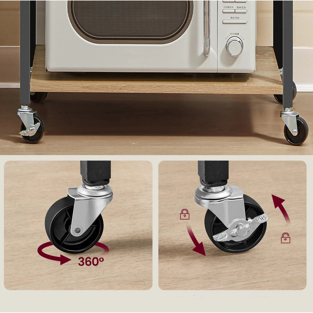 Carrello da cucina industrial Artisan in legno e metallo