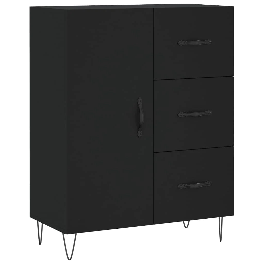 Buffet credenza cassettiera mobiletto mobile contenitore organizer per cucina soggiorno salotto 69,5 x 34 x 90 cm legno ingegnerizzato nero 02_0036045
