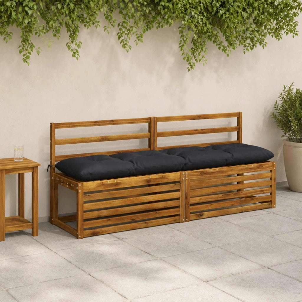 Cuscini per Panchina a 2 Pezzi VIANEN 100% Poliestere Blu Scuro 952979