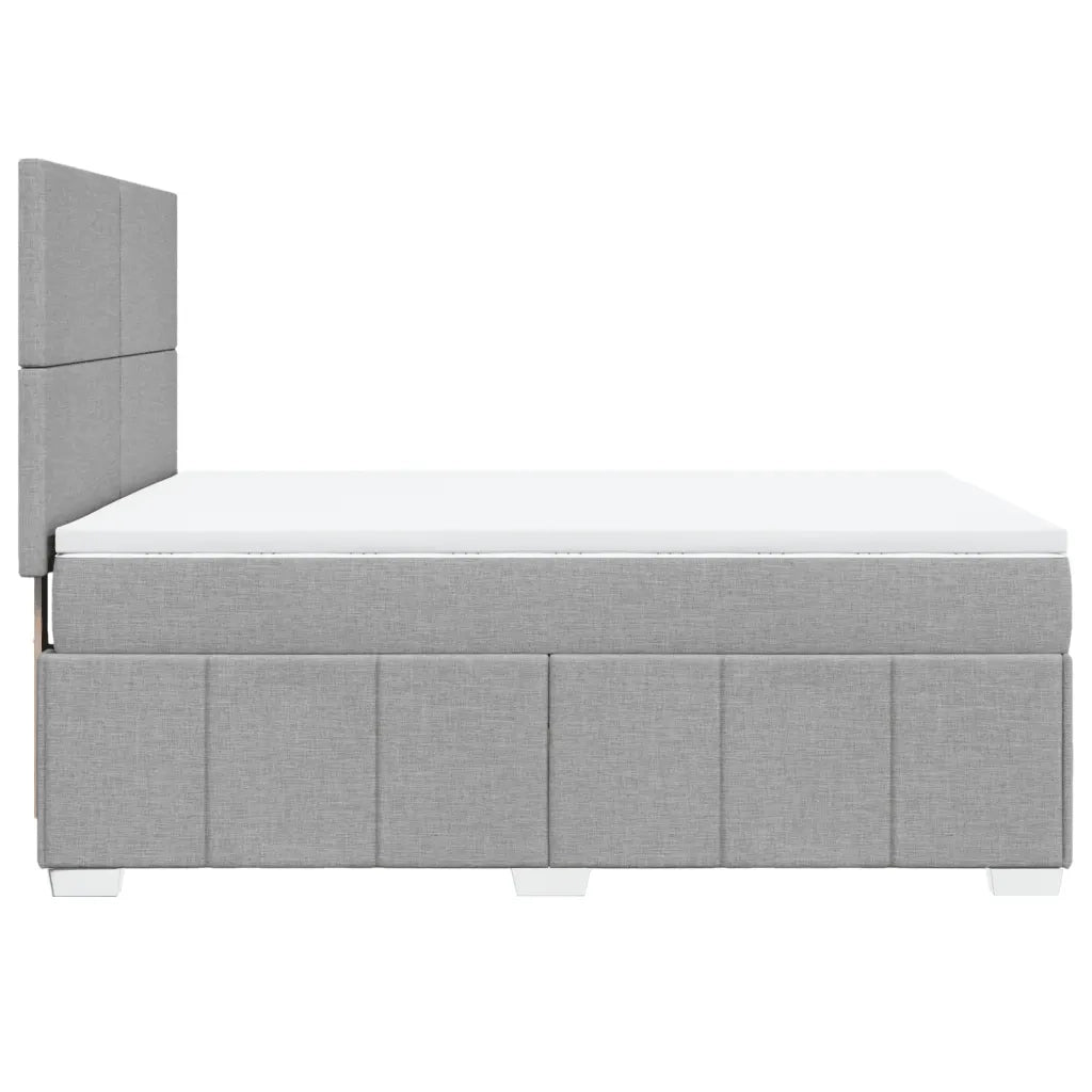 Giroletto a Molle con Materasso Grigio Chiaro 160x200cm Tessuto