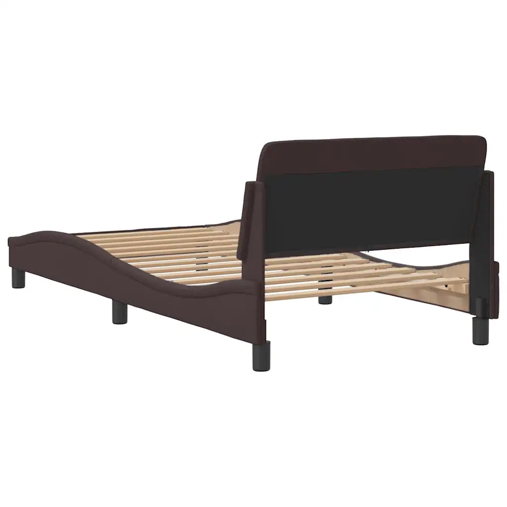 Letto singolo | Letto per adulti | Giroletto Dover Marrone Scuro 100x200 cm Tessuto