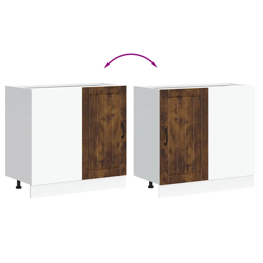 Mobile base da cucina Lucca Rovere Fumo in Legno Multistrato