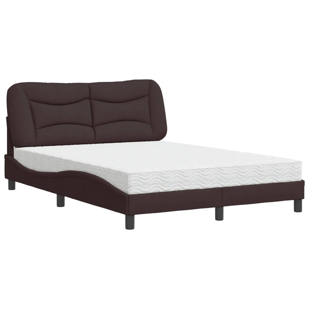 Letto con Materasso Hvar Marrone Scuro 120x200cm Tessuto 3208523