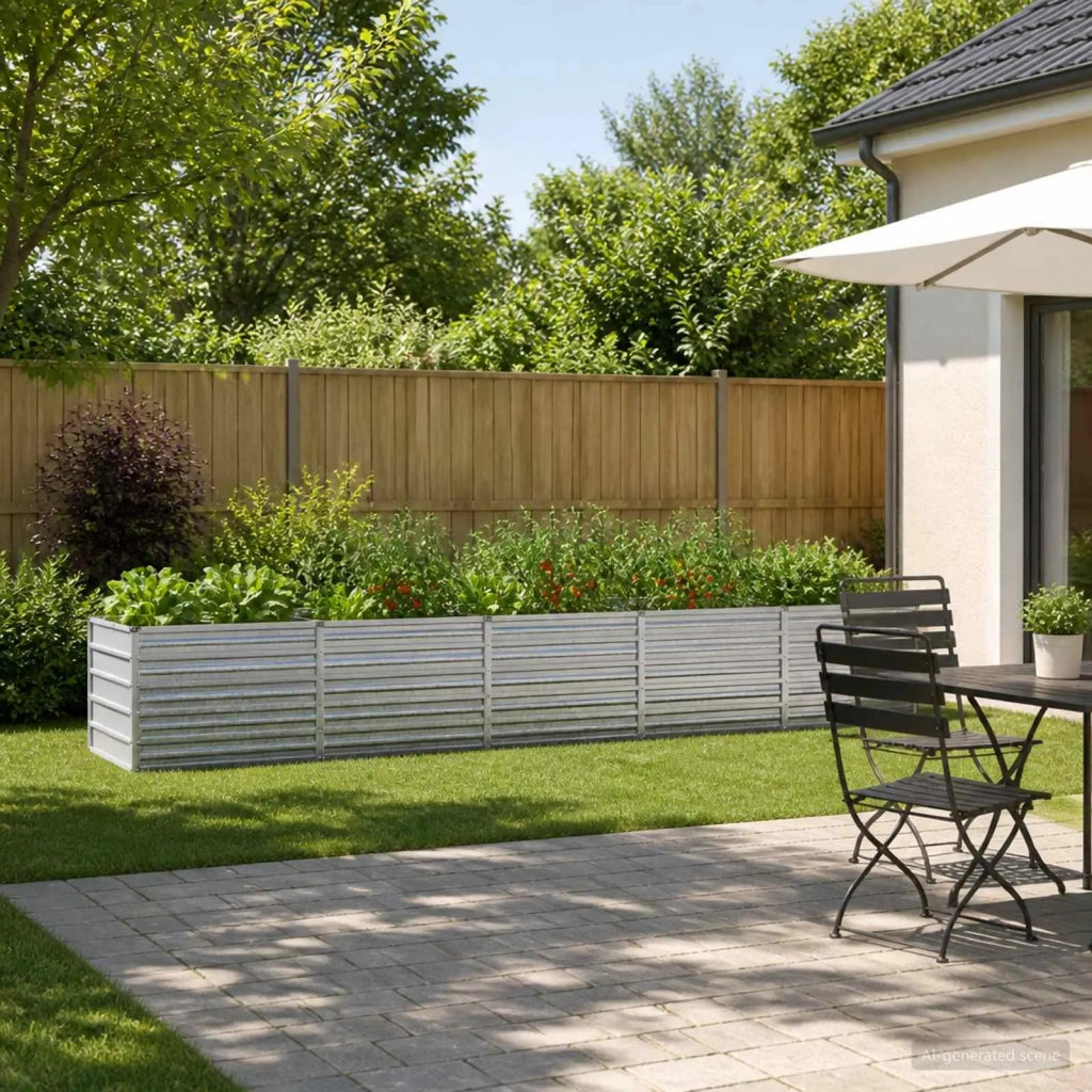 Letto rialzato da giardino Argento 400 x 80 x 55 cm 8006434