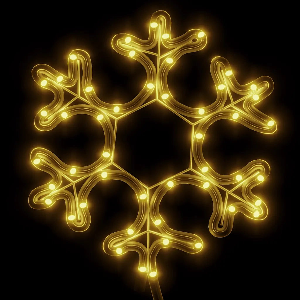 Figura Natalizia Fiocco di Neve con 48 LED Bianco Caldo 27x27cm 343293