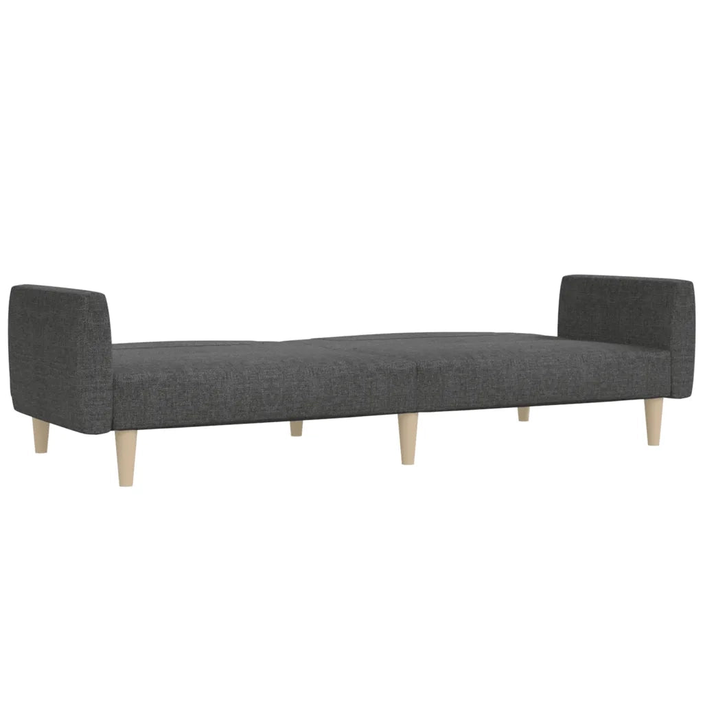 Divano Letto a 2 Posti Grigio Scuro in Tessuto 375785