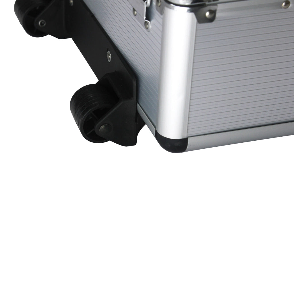 Set di attrezzi con carrello portautensili e 4 cassetti, chiudibile, per casa garage e fai da te, plastica, argento