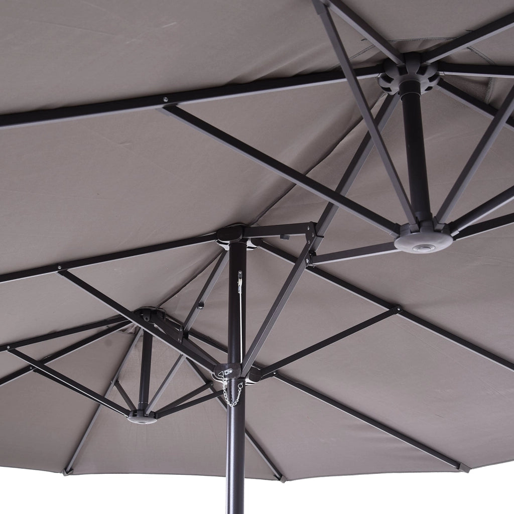 Ombrellone da Giardino Doppio Tetto 4,6x2,7 m  Roland Grigio